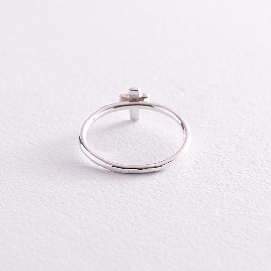 Серебряное кольцо с крестиком 112646 №3