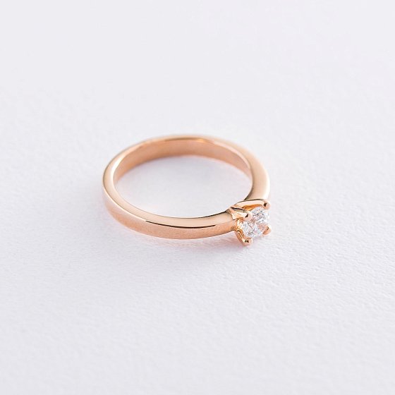 Заручальна каблучка в червоному золоті (куб. цирконій Swarovski) к06225 №3