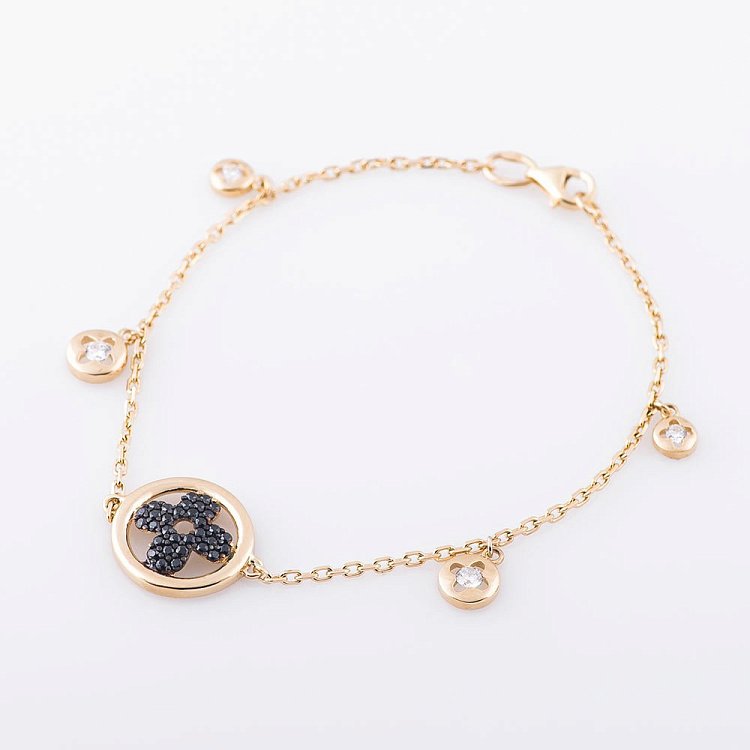 Золотий браслет "Конюшина" б02760 від ювелірного магазину Онікс