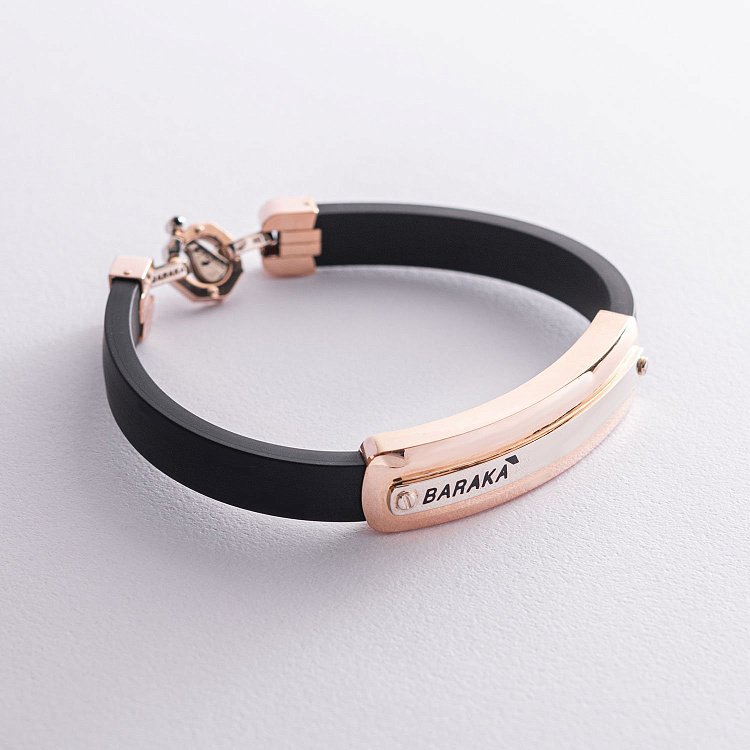 Мужской золотой браслет (каучук) Б0020 от ювелирного магазина Оникс