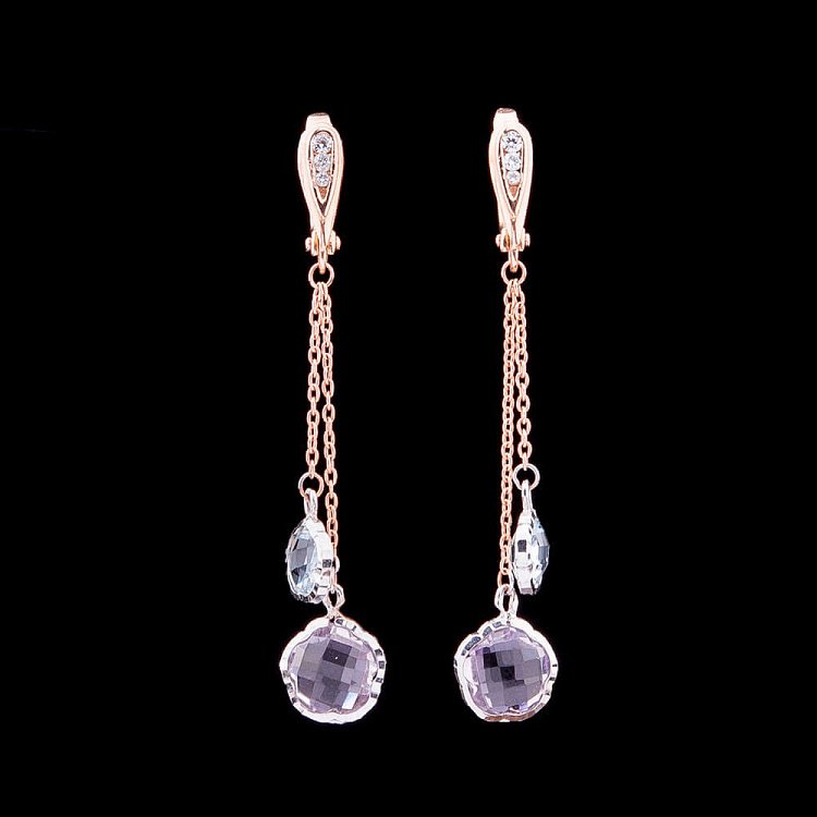 Золотые серьги с натуральными камнями с03251 от ювелирного магазина Оникс - 1