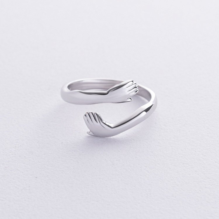 Каблучка "Обійми" в білому золоті к08028 від ювелірного магазину Онікс - 2