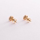 Золоті сережки - пусети "Сердечки" з діамантами та сапфірами сб0422gl от ювелирного магазина Оникс - 2