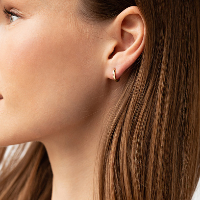 Серьги - кольца "Maya" в желтом золоте с09187 №2