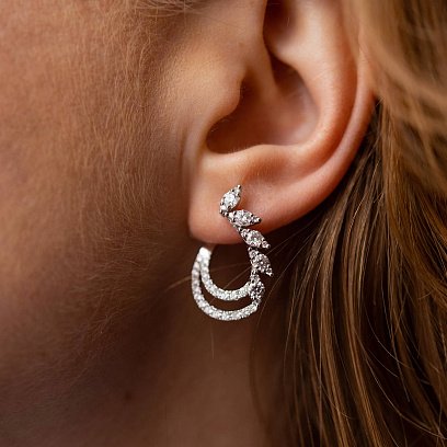 Золоті сережки "Крапельки" з діамантами сб0412cha