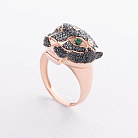 Золотое кольцо "Пантера" с фианитами к08460 от ювелирного магазина Оникс