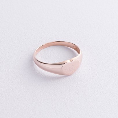 Каблучка "Сердечко" в червоному золоті к08149