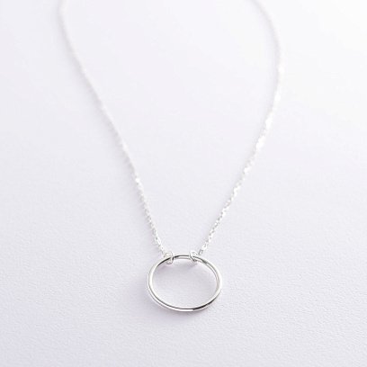 Срібне кольє "Кругообіг" (2.1 см) 181045 №3