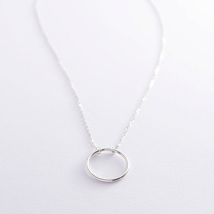 Срібне кольє "Кругообіг" (2.1 см) 181045 від ювелірного магазину Онікс - 2