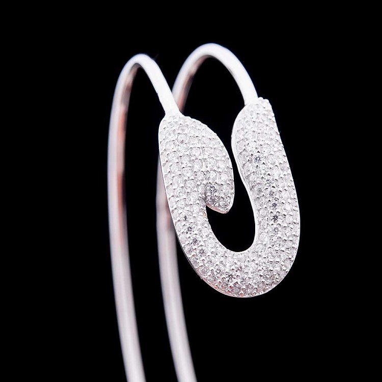 Серебряный браслет "Булавка" с фианитами 14976 от ювелирного магазина Оникс - 5