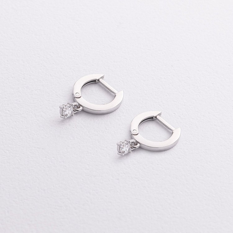 Срібні сережки з фіанітами 7239 від ювелірного магазину Онікс - 2