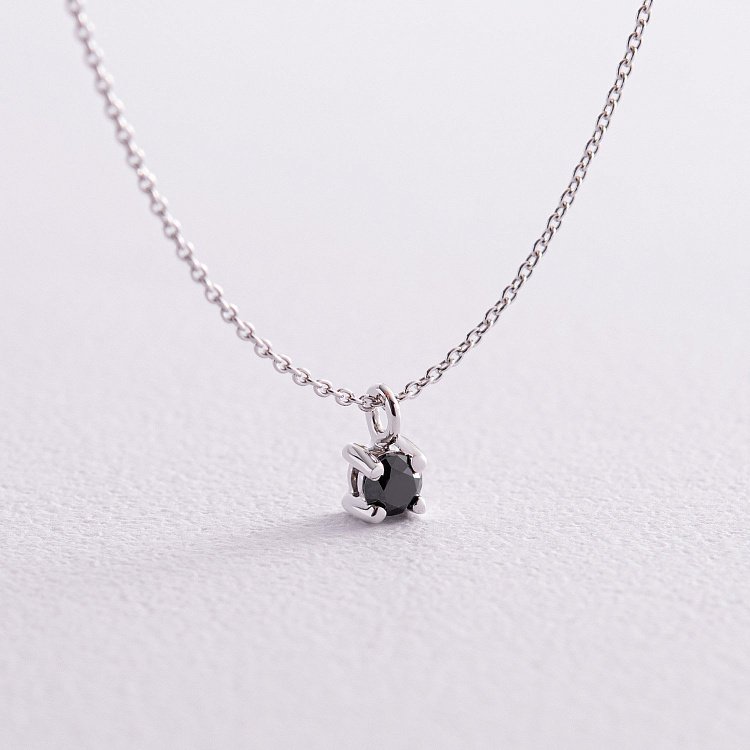 Золоте кольє з чорним діамантом колб0098y від ювелірного магазину Онікс