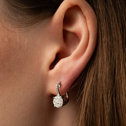 Золотые серьги с бриллиантами сб0557ri №4