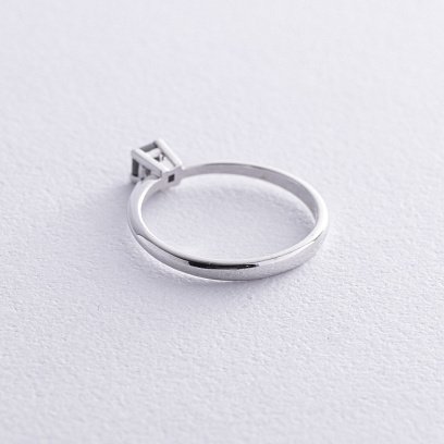 Помолвочное кольцо с черным бриллиантом (белое золото) 236331122 №4