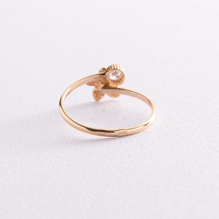 Дитяча золота каблучка Квіточка з фіанітом к03453 від ювелірного магазину Онікс - 2