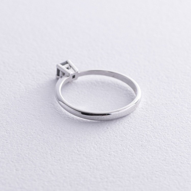 Помолвочное кольцо с черным бриллиантом (белое золото) 236331122 от ювелирного магазина Оникс - 3