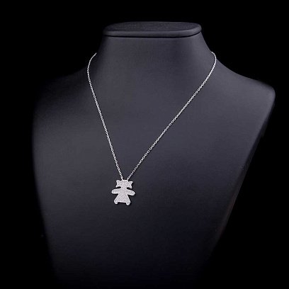 Серебряное колье "Девочка" с фианитами 18319 №2