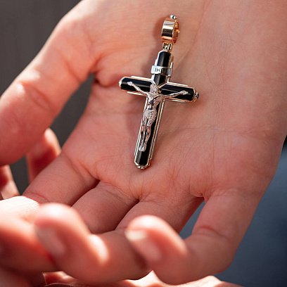 Православный золотой крест "Распятие" 129742422 №4