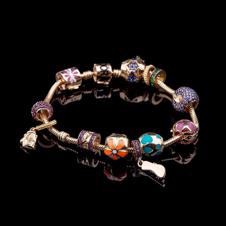 Золотой шарм "Эйфелева башня" с фианитами п02382 от ювелирного магазина Оникс - 2