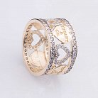 Золотое кольцо с фианитами к04709 от ювелирного магазина Оникс