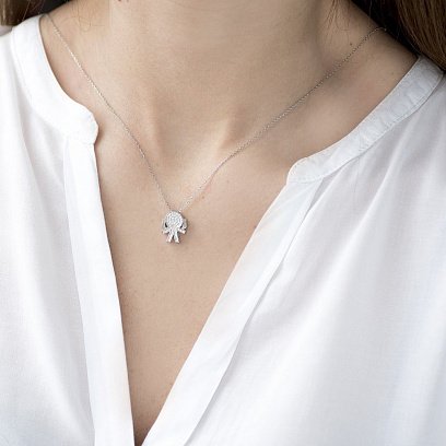 Серебряное колье с фианитами "Девочка" 18410