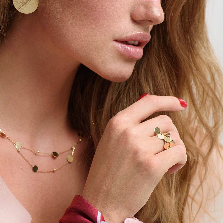 Золотое кольцо Монетки к06408 от ювелирного магазина Оникс - 15