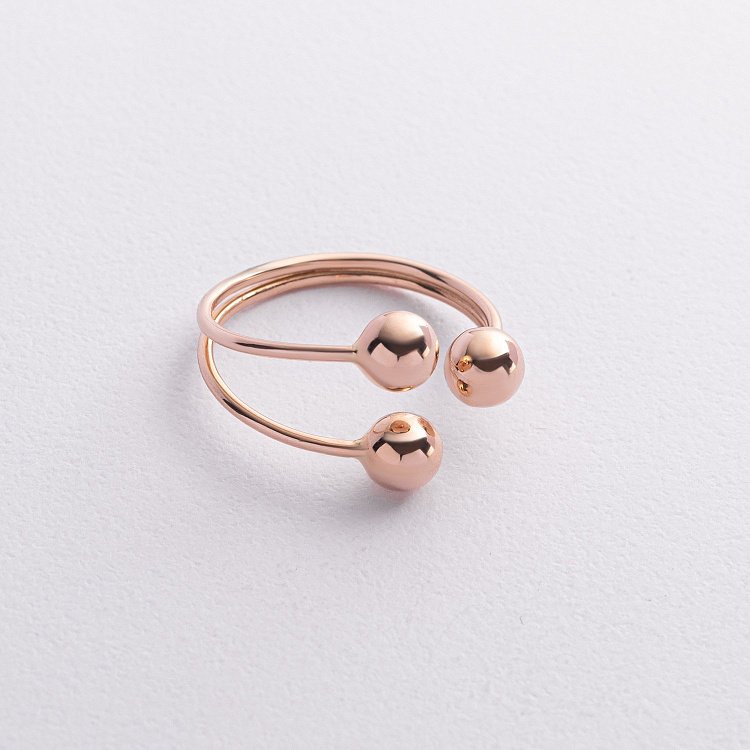 Каблучка "Кульки" у червоному золоті к08262 від ювелірного магазину Онікс - 2