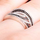 Женское кольцо из белого золота с фианитами к02570 от ювелирного магазина Оникс - 5