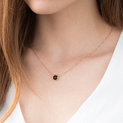 Золоте кольє з димчастим кварцом кол01341 №3