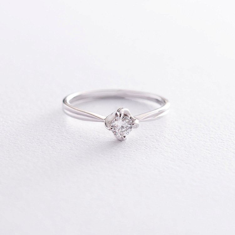 Помолвочное кольцо в белом золоте (бриллиант) кб0190lg от ювелирного магазина Оникс - 2