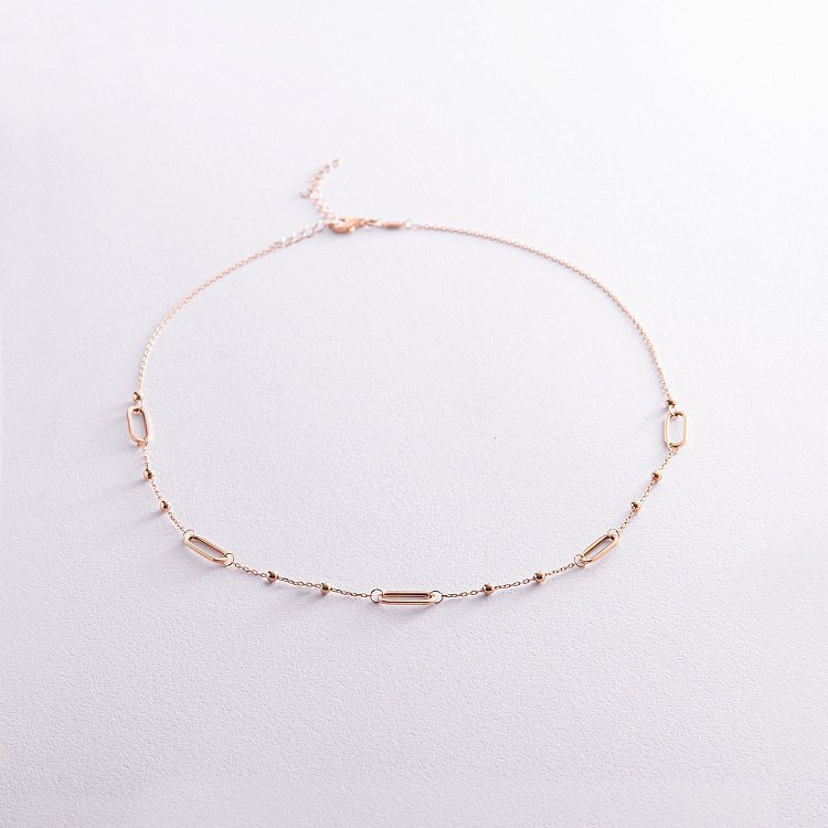 Кольє - ланцюжок "Кульки" у червоному золоті кол02224 від ювелірного магазину Онікс - 1