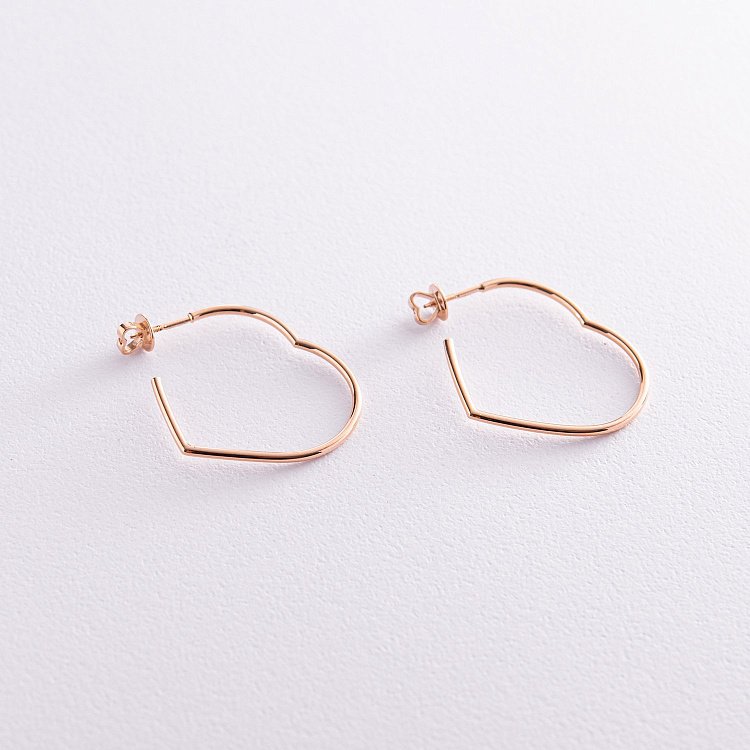 Золоті сережки - пусети "Сердечки" с07961 від ювелірного магазину Онікс - 3