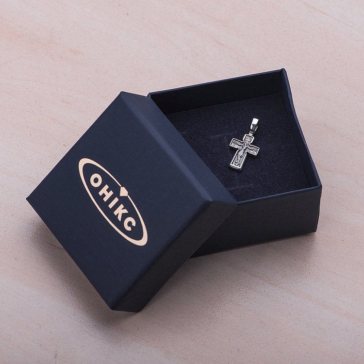 Срібний дитячий хрест "Розп'яття. Молитва" Господи, помилуй " 131651 від ювелірного магазину Онікс - 8