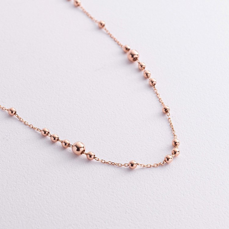 Кольє "Кульки" у червоному золоті кол02591 від ювелірного магазину Онікс - 1