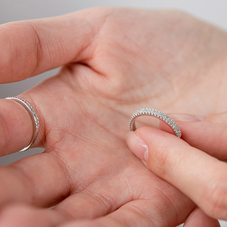 Срібна каблучка з фіанітами 1910/1р-CZ від ювелірного магазину Онікс - 3