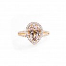 Золотое кольцо с раухтопазом и фианитами 14032266 от ювелирного магазина Оникс - 1