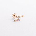 Одиночная золотая серьга для хеликса "Молния" (бриллианты) сб0682ca от ювелирного магазина Оникс