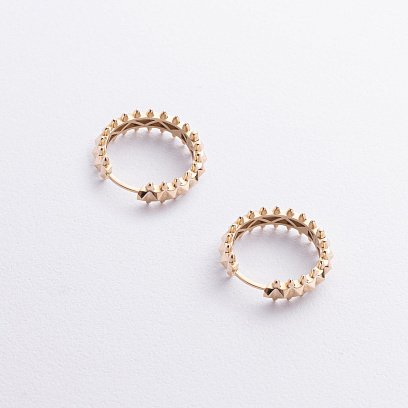 Сережки - кільця в жовтому золоті с09299 №2