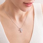 Кольє "Хрестик" у білому золоті з діамантами 116001121 от ювелирного магазина Оникс - 1