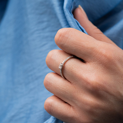 Золота каблучка з діамантами кб0685ri №4