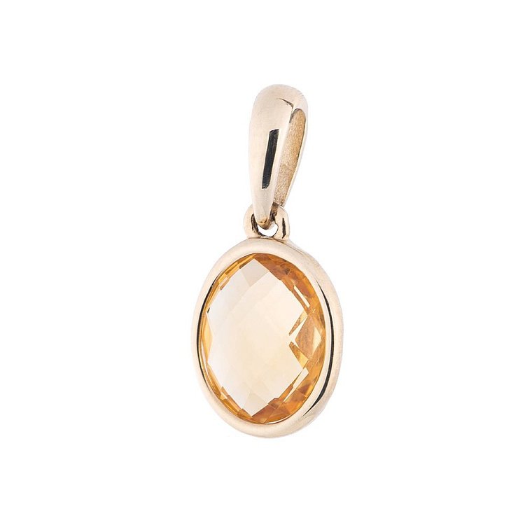 Золота підвіска з цитрином 14092964 від ювелірного магазину Онікс