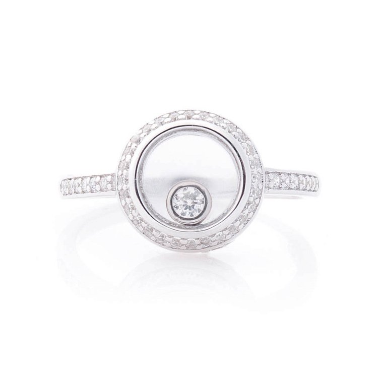 Серебряное кольцо (ювелирное стекло, фианиты) 112114 от ювелирного магазина Оникс - 2