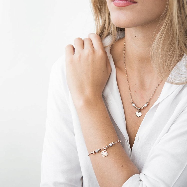 Золотой браслет "Сердечко" с фианитами б03733 от ювелирного магазина Оникс - 4