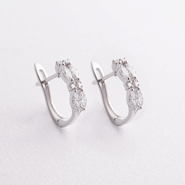 Золоті сережки з діамантами сб0618lg від ювелірного магазину Онікс