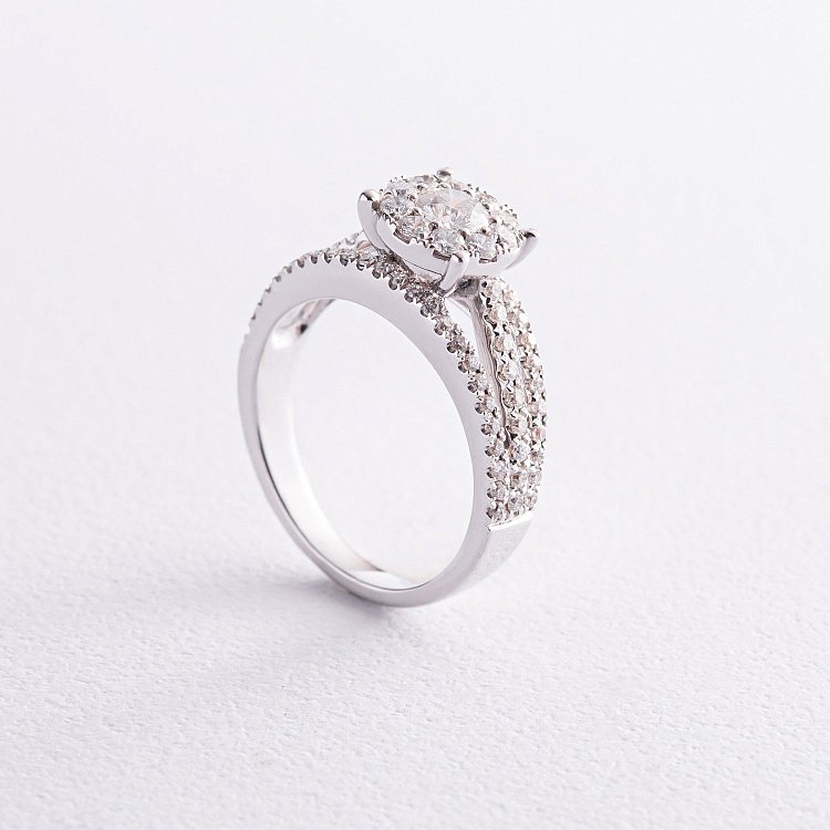 Кольцо в белом золоте с бриллиантами к554 от ювелирного магазина Оникс