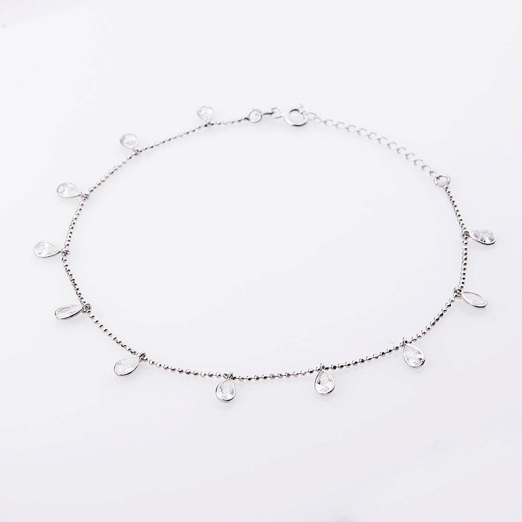 Срібний браслет на ногу (фіаніти) 14962 від ювелірного магазину Онікс - 3