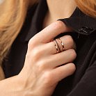 Золотое кольцо с черными фианитами к06970 от ювелирного магазина Оникс - 1