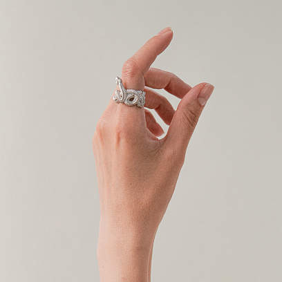 Срібна каблучка "World snake" 1688род №2