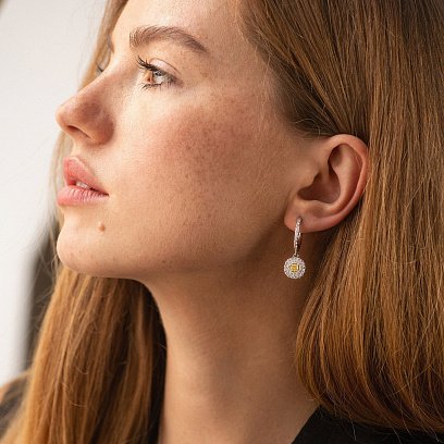 Серьги с бриллиантами (белое золото) 342061121 №2