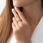 Серебряное кольцо "Колосок" с чернением 112549 от ювелирного магазина Оникс - 2